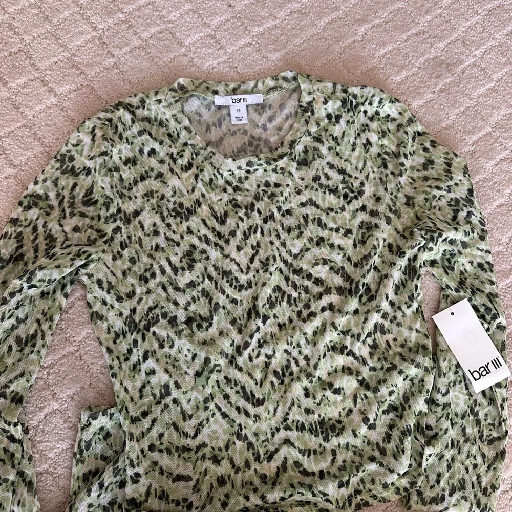 Bar III Green Animal Print Matching Skirt Set NWT XS